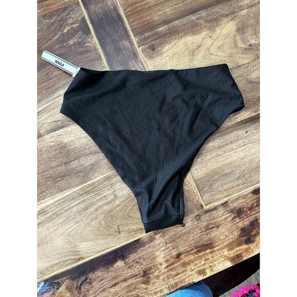 Victoria's Secret Pink Women's Black High Waisted Cheeky Bikini Bottom Size M - Picture 5 of 5